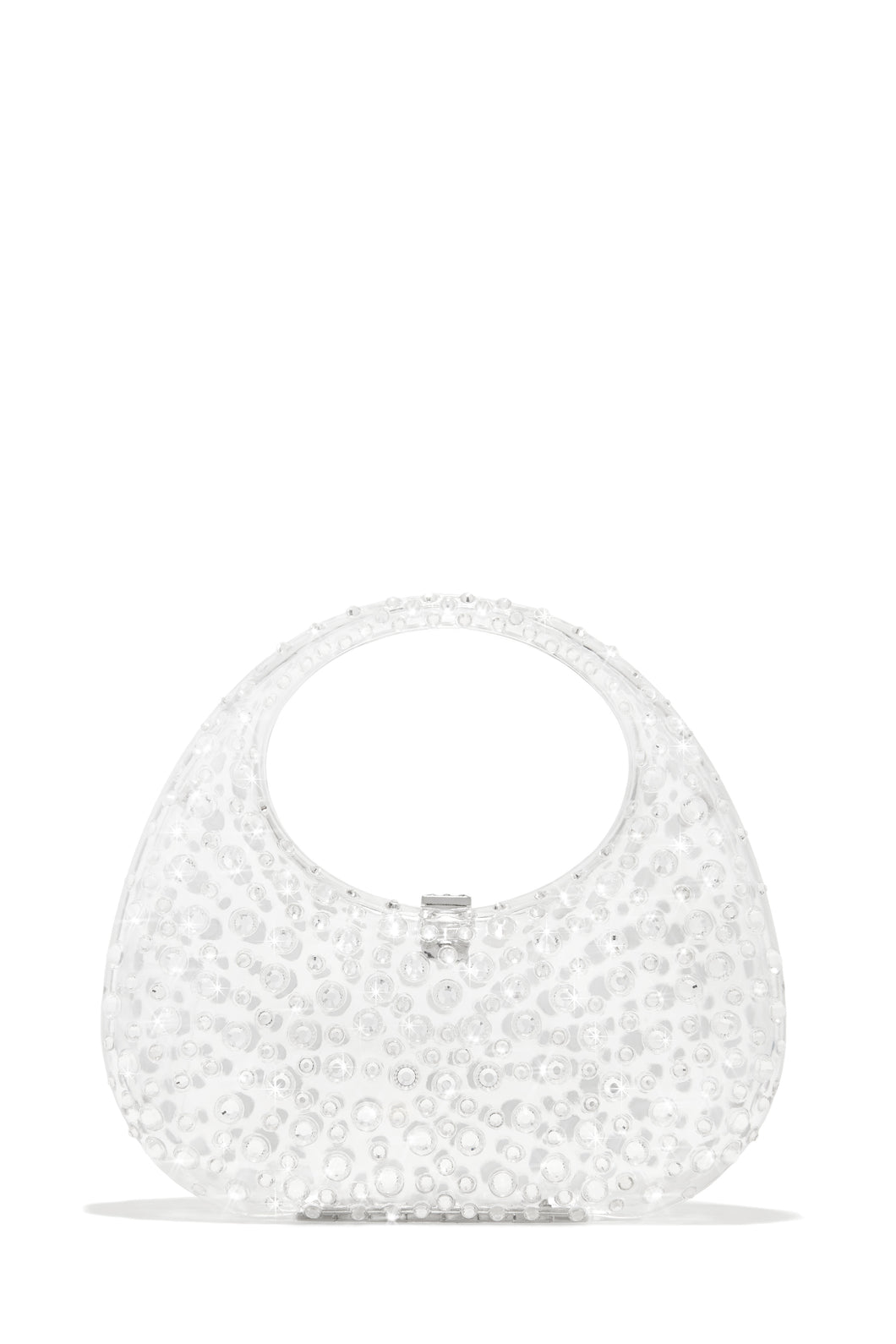 Serina Embellished Acrylic Handbag - Clear