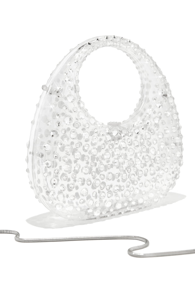 Load image into Gallery viewer, Serina Embellished Acrylic Handbag - Clear
