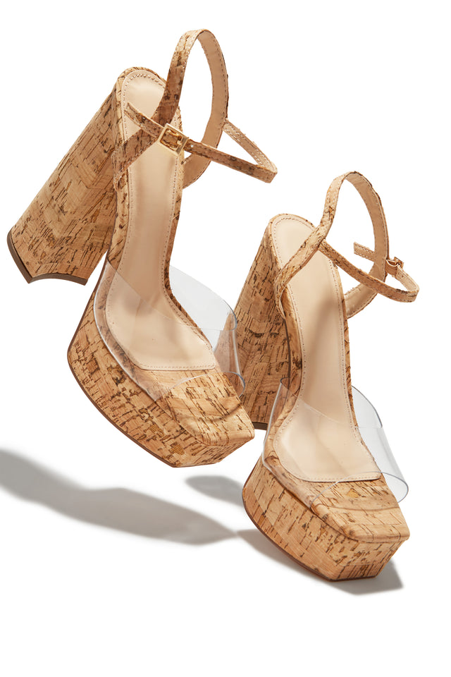 Load image into Gallery viewer, Elyna Platform Block Heels - Clear
