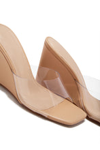 Load image into Gallery viewer, Izzie Slip On Wedge Mule Heels - Clear
