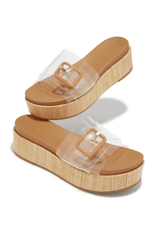 Miss Lola Loreina Platform Clear Strap Sandals MISS LOLA