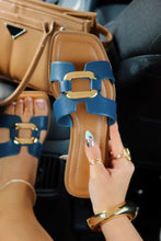 Load image into Gallery viewer, Coastal Glow Flat Slip On Sandals - Navy
