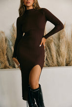 Load image into Gallery viewer, brown Mocha Long Sleeve Midi Dress
