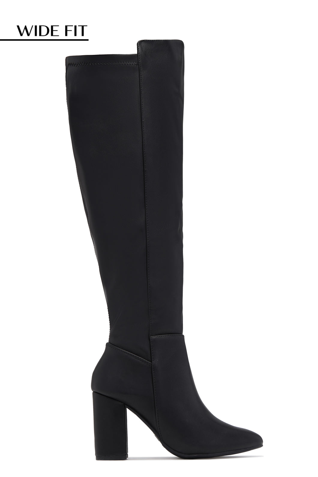 Colette Wide Fit Block Heel Boots - Black