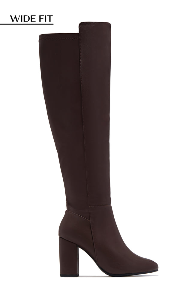 Load image into Gallery viewer, Colette Wide Fit Block Heel Boots - Brown
