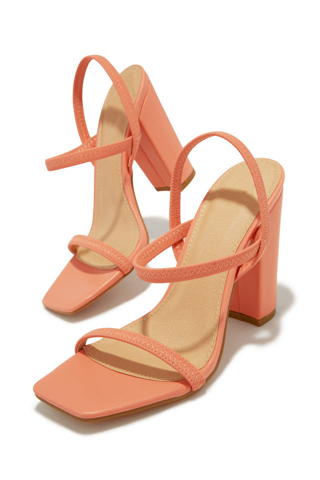 Load image into Gallery viewer, Emerie Slingback Block High Heels - Coral
