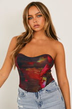Load image into Gallery viewer, Red Abstract Corset Top
