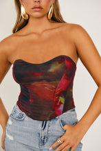 Load image into Gallery viewer, Red and Black Corset Top
