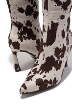 Load image into Gallery viewer, Kymmie Below The Knee Heel Boots - Cow
