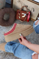 Cozy Weather Slip On Platform Flats - Oatmeal