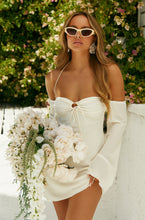 Load image into Gallery viewer, Model Wearing Bridal Mini Dress with Sunnies
