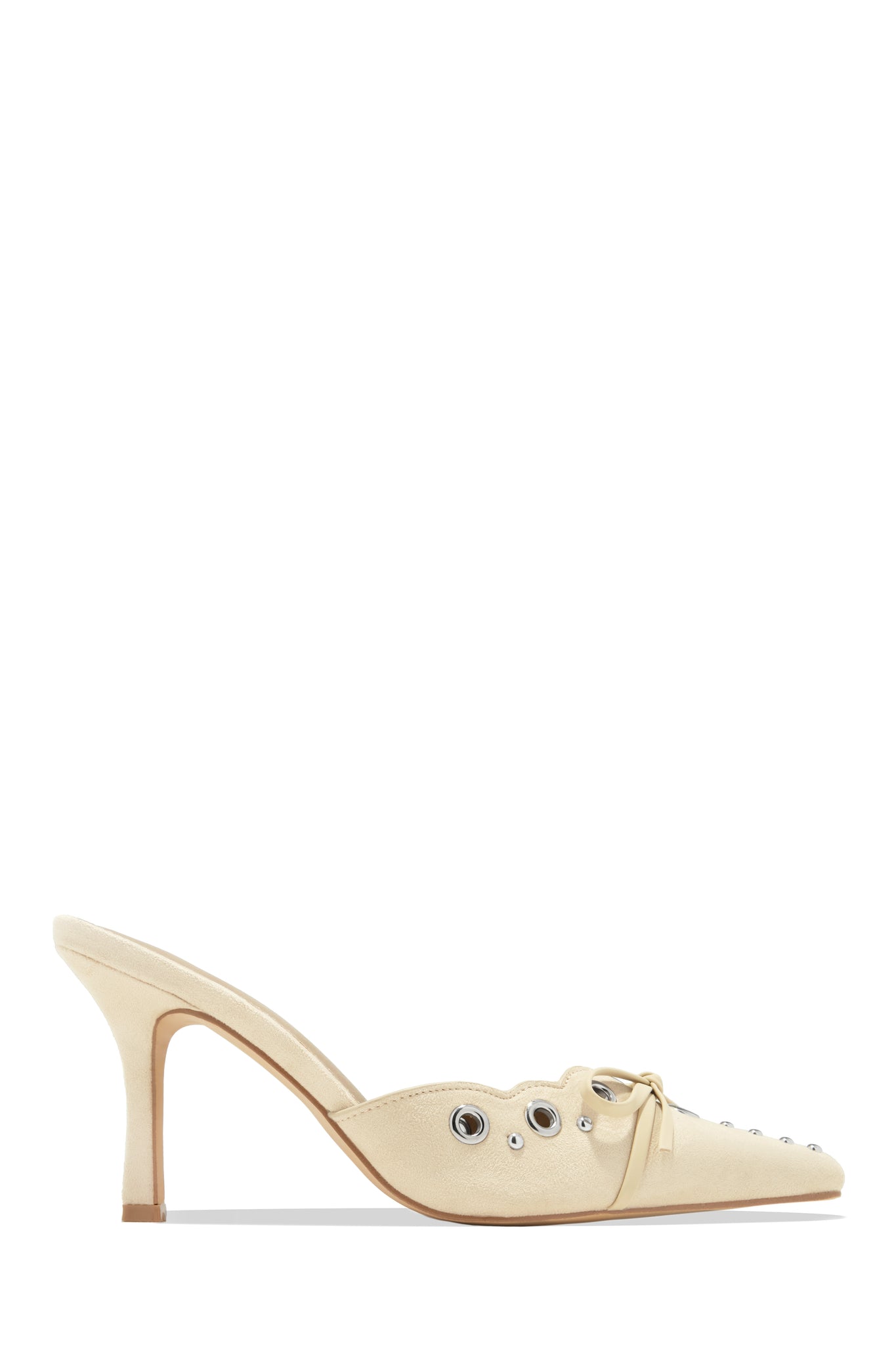 Miss Lola Jasmyn Light Pink Mid Heel Mule Pumps MISS LOLA