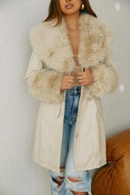 Load image into Gallery viewer, Cream Faux Fur Belted Coat
