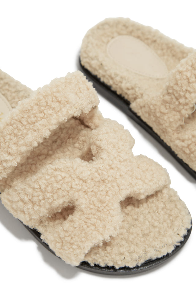 Load image into Gallery viewer, Loungewear Faux Sherpa Slip On Sandals
