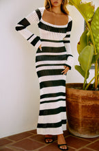 Load image into Gallery viewer, Gold Necklace Styled with Striped Dress
