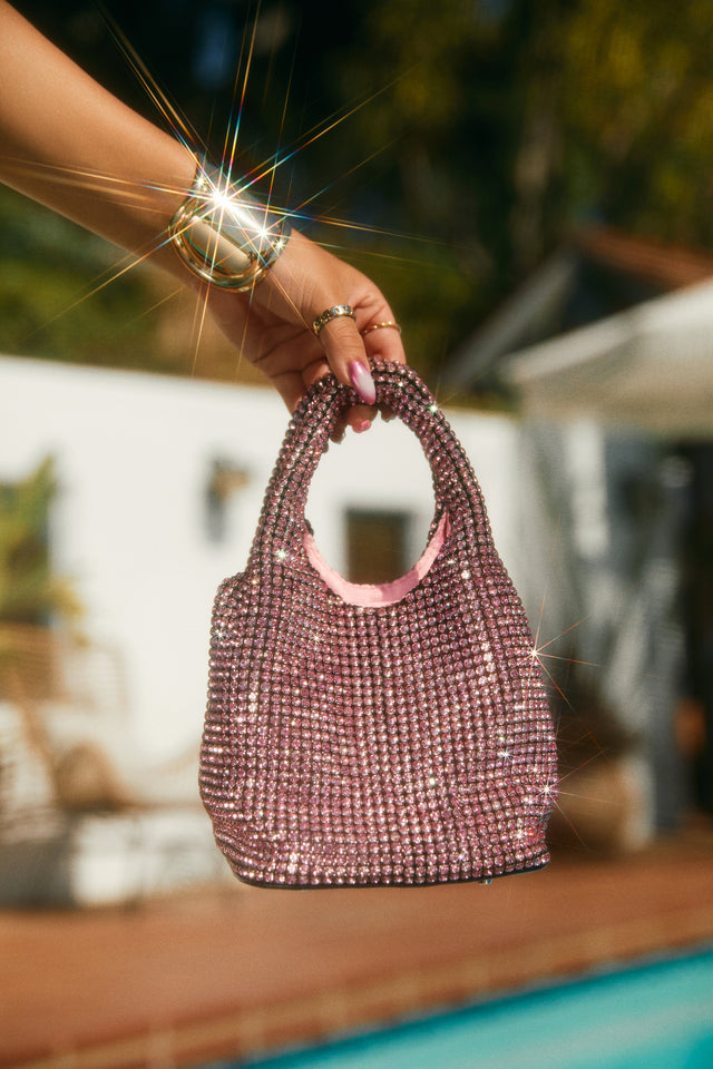 Miss Lola  Pink Embellished Bucket Bag – MISS LOLA