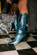 Load image into Gallery viewer, Delaney Block Heel Cowgirl Boots - Blue

