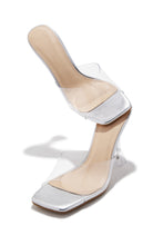 Load image into Gallery viewer, Demie Clear Strap Mule Heels - Silver
