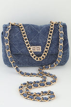Load image into Gallery viewer, Britney Quilted Denim Crossbody Bag - Denim
