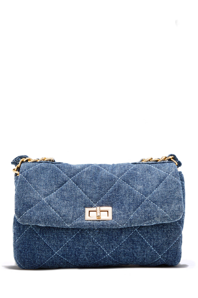 Load image into Gallery viewer, Britney Quilted Denim Crossbody Bag - Denim
