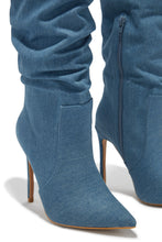 Load image into Gallery viewer, Keep My Cool High Heel Boots - Denim
