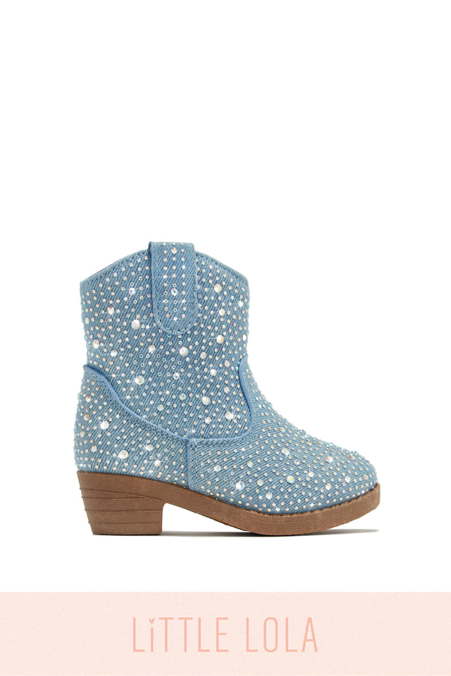 Load image into Gallery viewer, Kaleen Kids Embellished Cowgirl Boots - Denim
