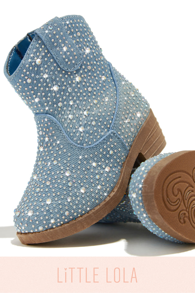 Load image into Gallery viewer, Kaleen Kids Embellished Cowgirl Boots - Denim
