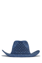 Load image into Gallery viewer, Harlen Embellished Wester Hat - Dark Denim
