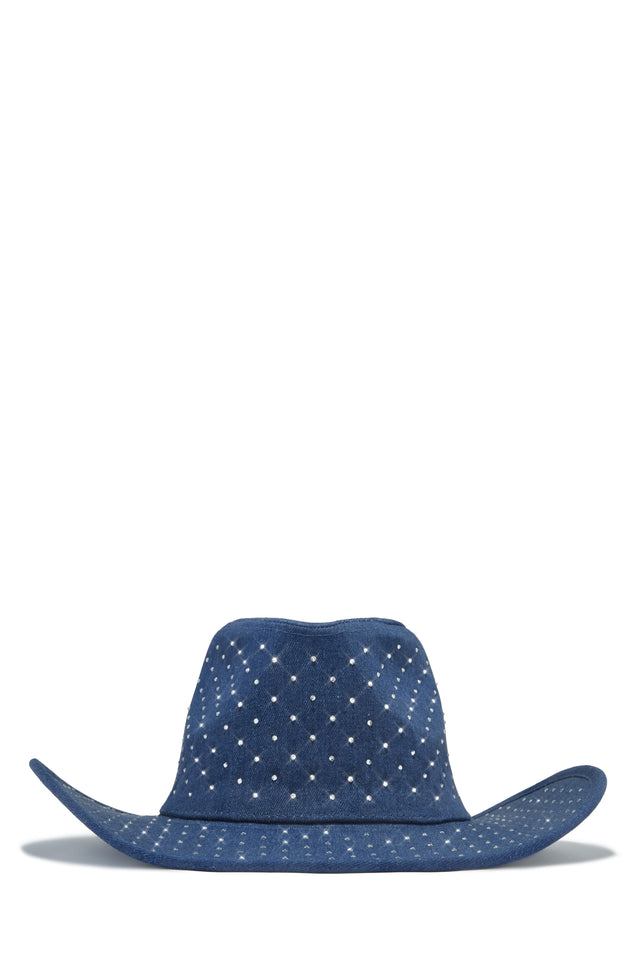 Load image into Gallery viewer, Harlen Embellished Wester Hat - Dark Denim
