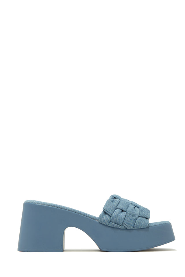 Load image into Gallery viewer, Denim Blue Summer Mules
