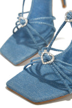 Load image into Gallery viewer, Lovestruck Embellished Strappy High Heels - Denim
