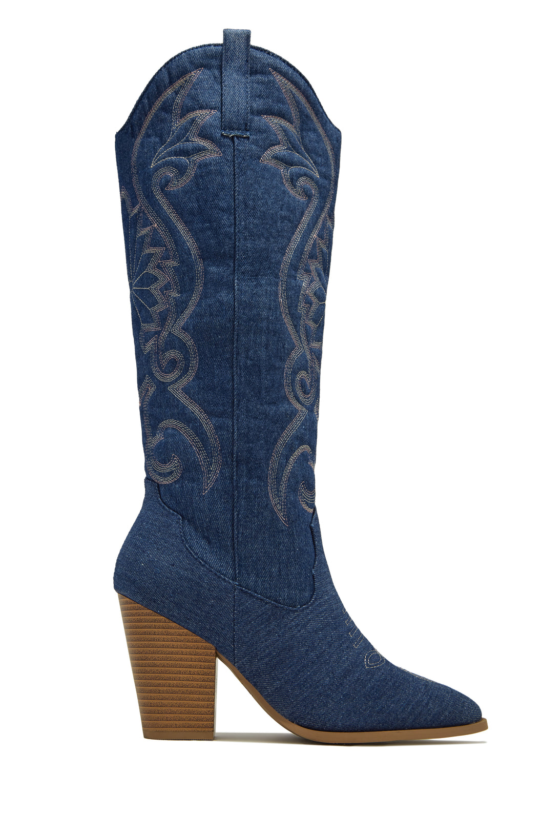 Miss Lola  Denim Denim Cowgirl Boots – MISS LOLA