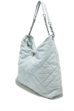 Load image into Gallery viewer, Light Denim Quilted Tote Bag
