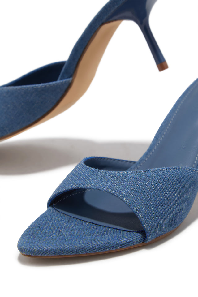 Load image into Gallery viewer, Myra Mid Heel Mules - Denim
