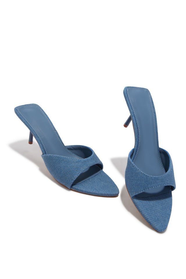 Load image into Gallery viewer, Myra Mid Heel Mules - Denim
