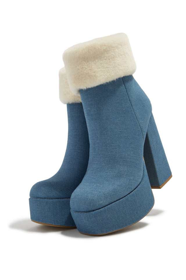 Load image into Gallery viewer, Blue Denim Ankle Boots
