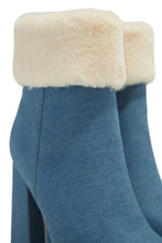 Load image into Gallery viewer, Faux Fur Detailed Denim Ankle Boots
