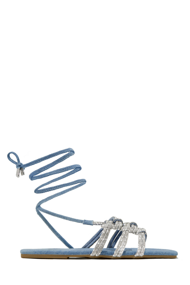 Load image into Gallery viewer, Ibiza Nights Embellished Lace Up Sandals - Orange
