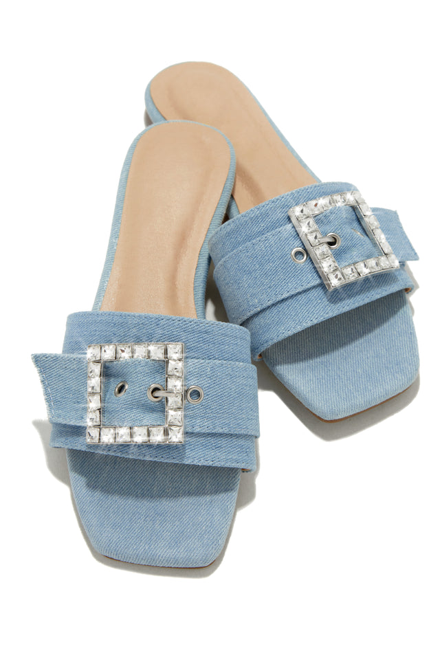 Load image into Gallery viewer, Denim Buckle Sandals
