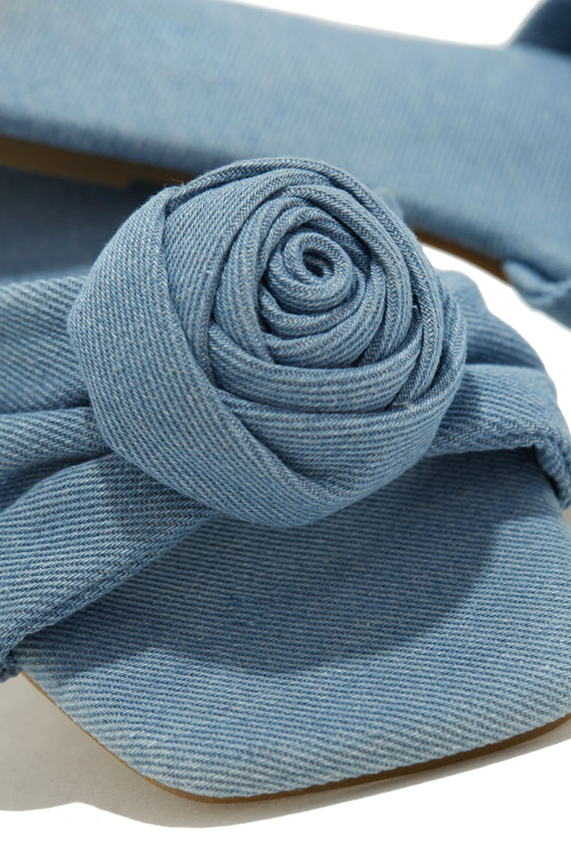 Load image into Gallery viewer, Blue Denim Slide Sandals
