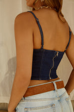 Load image into Gallery viewer, Navy Denim Corset Top
