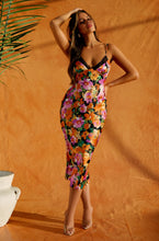 Load image into Gallery viewer, Floral Satin Midi Dress
