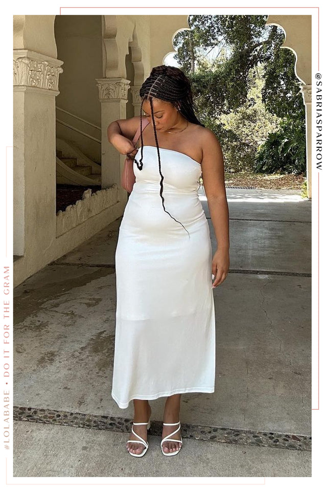 Load image into Gallery viewer, Elaine Strapless Maxi Dress - White
