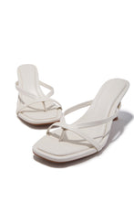 Load image into Gallery viewer, Elena Mid Heel Mules - Ivory
