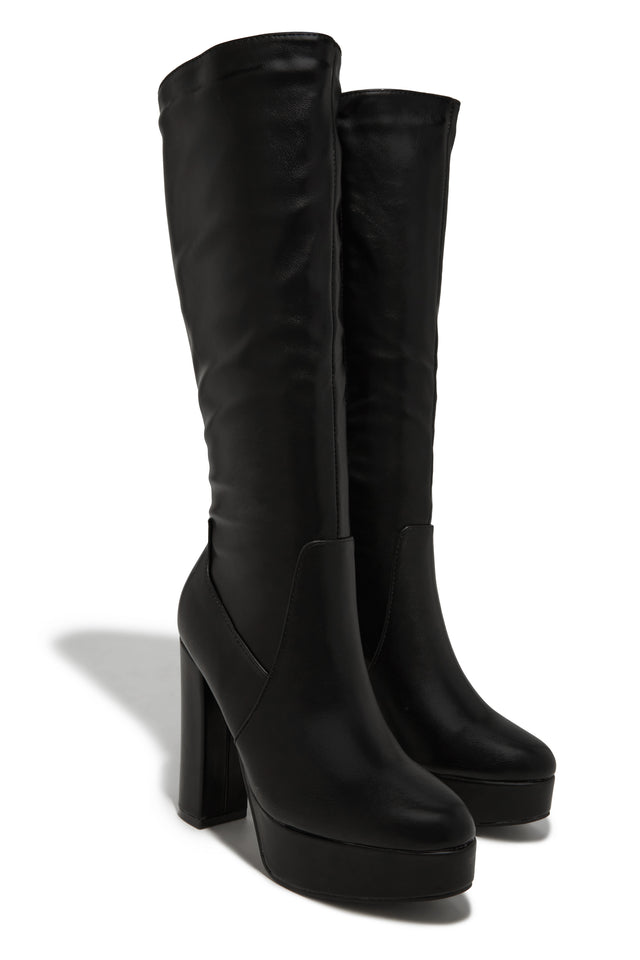 Load image into Gallery viewer, Ellie Platform Block Heel Boots - Black
