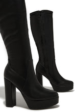 Load image into Gallery viewer, Ellie Platform Block Heel Boots - Black

