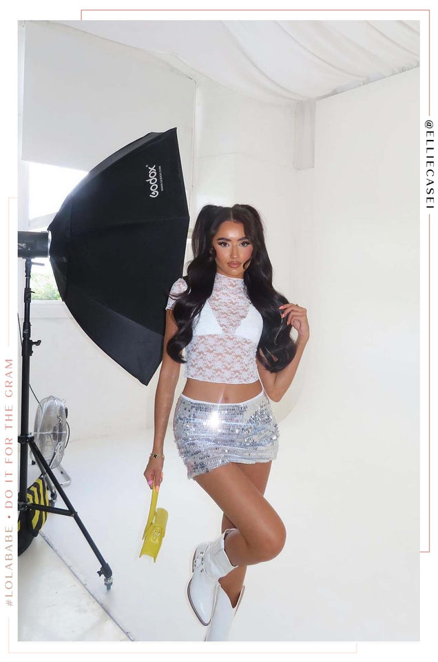 Load image into Gallery viewer, Silver Mini Skirt

