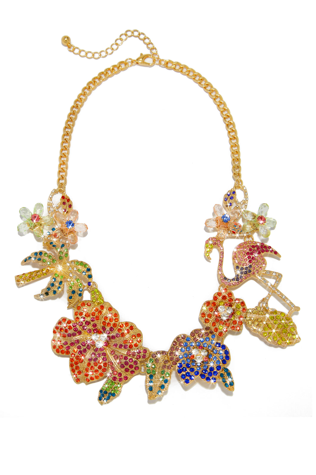 Luxe Island Embellished Statement Necklace - Multi