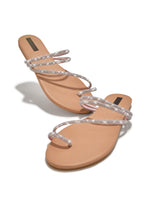 Load image into Gallery viewer, Shine Bright Slip On Embellished Sandals - Nude
