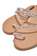 Load image into Gallery viewer, Shine Bright Slip On Embellished Sandals - Nude
